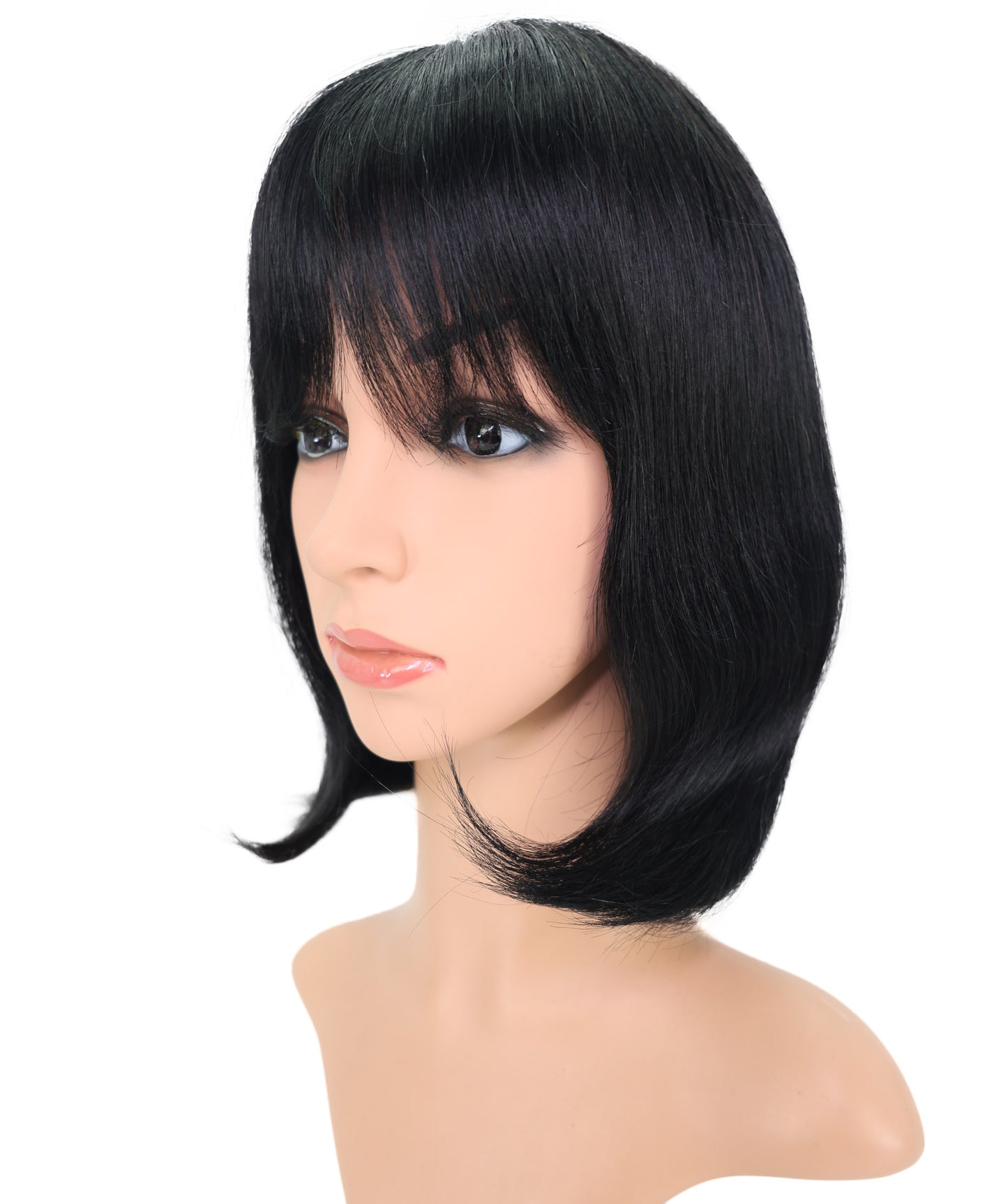 Wigs2you HH-192 ストレートボブ レディース ファッション ウィッグ 12インチ ナチュラルブラック 人毛 | 耐熱性 モノパーツキャップ付き