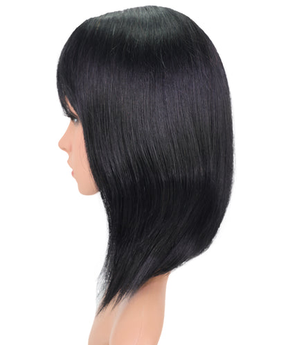Wigs2you HH-192 ストレートボブ レディース ファッション ウィッグ 12インチ ナチュラルブラック 人毛 | 耐熱性 モノパーツキャップ付き