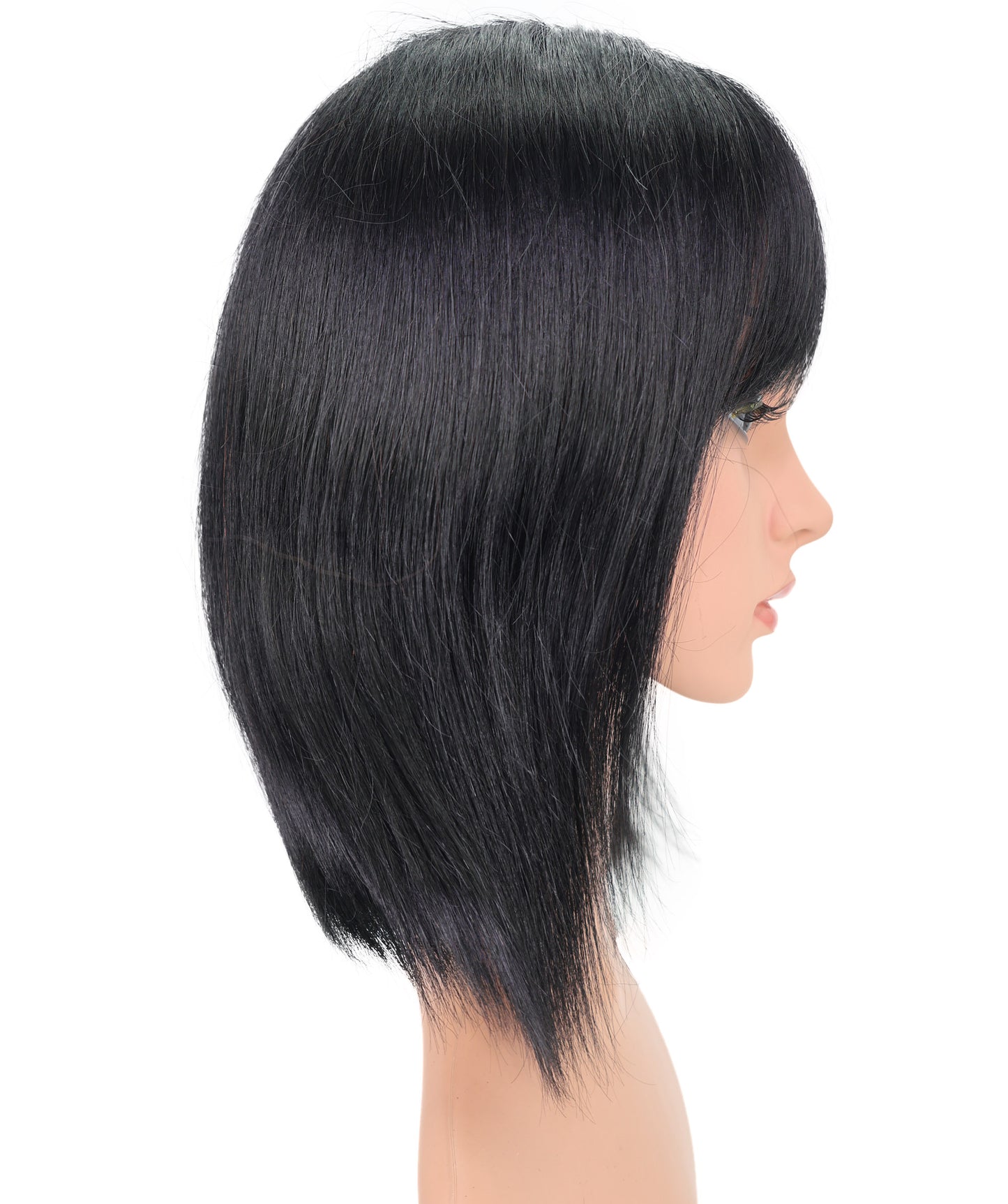 Wigs2you HH-192 ストレートボブ レディース ファッション ウィッグ 12インチ ナチュラルブラック 人毛 | 耐熱性 モノパーツキャップ付き