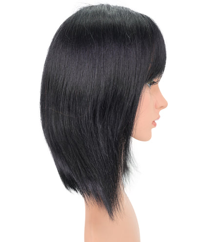 Wigs2you HH-192 ストレートボブ レディース ファッション ウィッグ 12インチ ナチュラルブラック 人毛 | 耐熱性 モノパーツキャップ付き