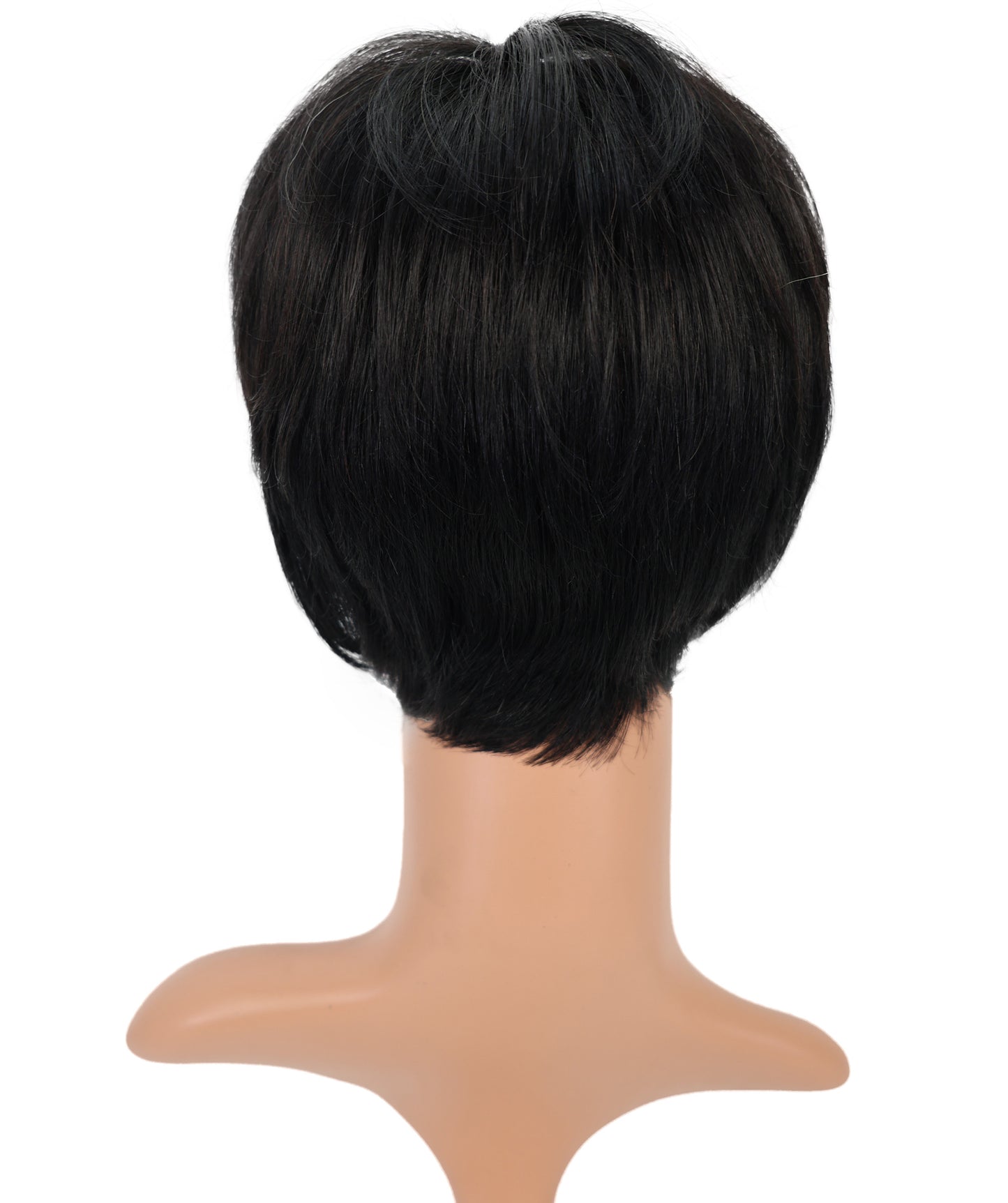 Wigs2you HH-193 中年女性向けナチュラルブラック高耐熱人毛 ファッション ウィッグ、8.5インチ、難燃性