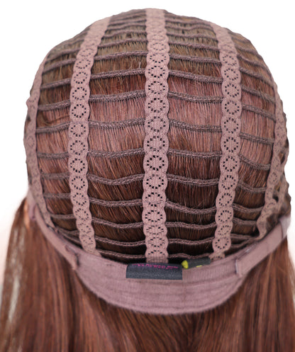 Wigs2you HH-194 ミディアムストレート 人毛  ファッション ウィッグ ライトブラウン | 長さ17.5インチ、手植え、耐熱性