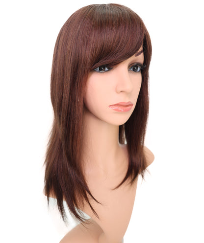 Wigs2you HH-194 ミディアムストレート 人毛  ファッション ウィッグ ライトブラウン | 長さ17.5インチ、手植え、耐熱性