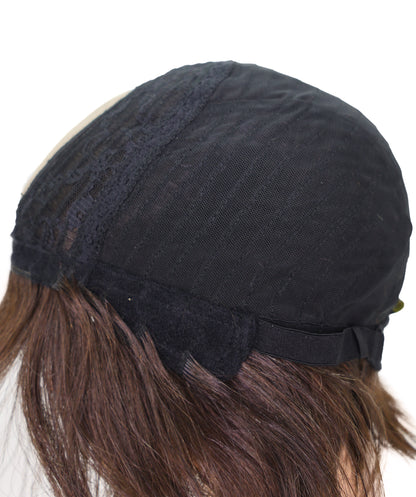 Wigs2you HH-195 ダークブラウンのボブ ファッション ウィッグ（前髪付き）｜9インチモノパート人毛ウィッグ、耐熱性、快適なフィット感