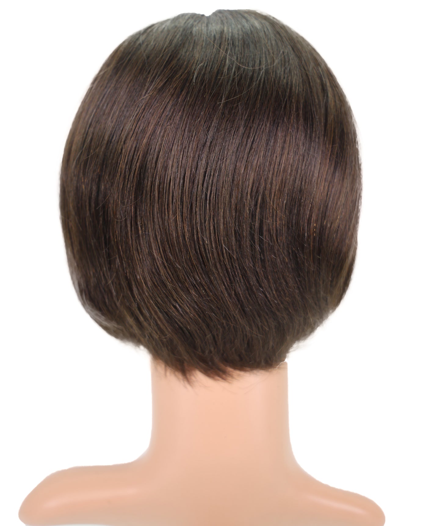 Wigs2you HH-195 ダークブラウンのボブ ファッション ウィッグ（前髪付き）｜9インチモノパート人毛ウィッグ、耐熱性、快適なフィット感
