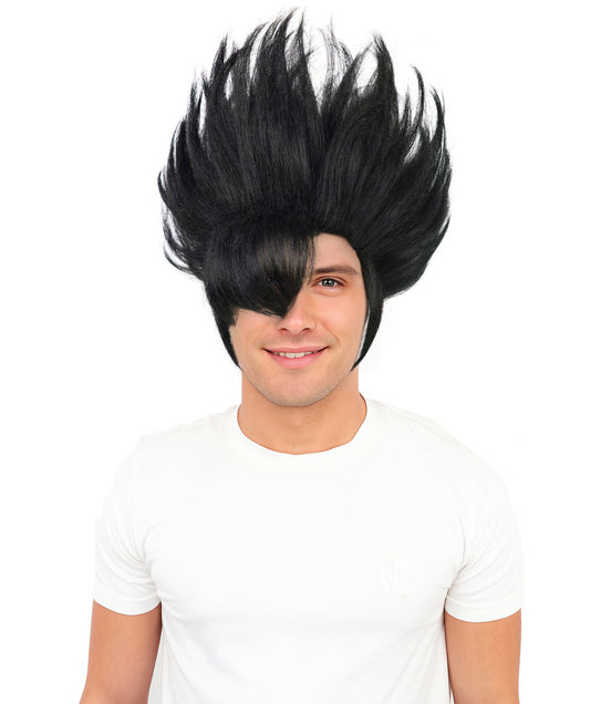 Wigs2you H-7014  大人用 メンズ ブラック スパイキー ショート フルウィッグ 11インチ 合成繊維 ハロウィン、コミックコンベンション、コスプレパーティーに最適