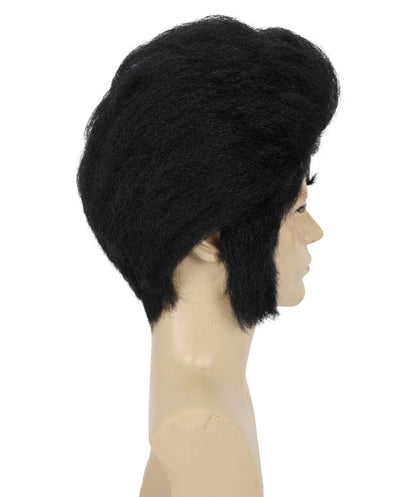 Wigs2you H-7019 エルヴィス・ポンパドール フルウィッグ（大人用、男性用） ブラック 12インチ 合成繊維 ハロウィン、舞台、テーマイベントに最適