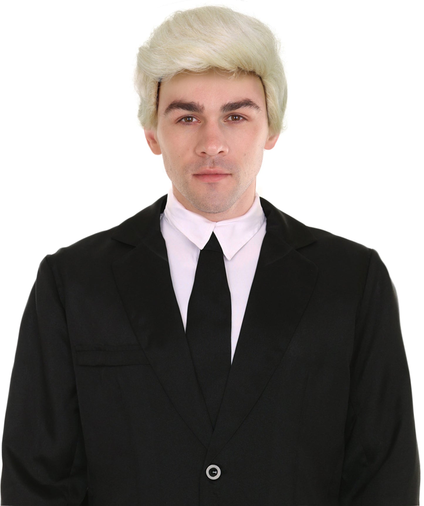 Wigs2you H-7050  ハロウィンやパーティーに最適な、男性用ショートサイドパート大統領スタイルフルウィッグ（ブロンド合成繊維）
