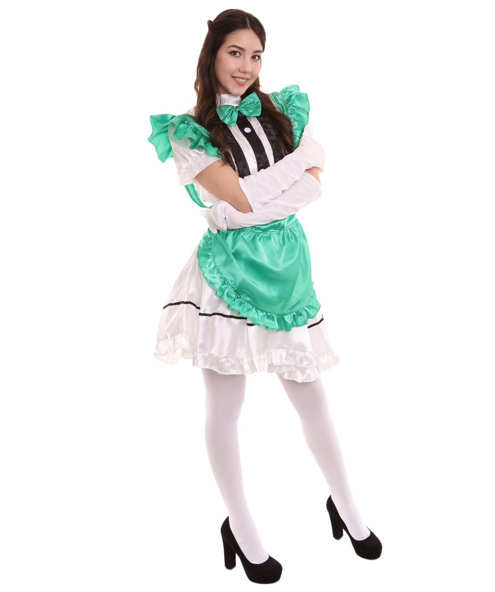 女性用 JCO-326_8 アニメ コスプレ フレンチメイド ファンシー ドレス グリーン コスプレ コスチューム