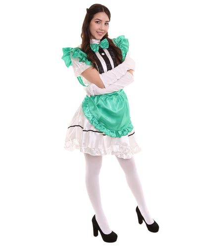 女性用 JCO-326_8 アニメ コスプレ フレンチメイド ファンシー ドレス グリーン コスプレ コスチューム