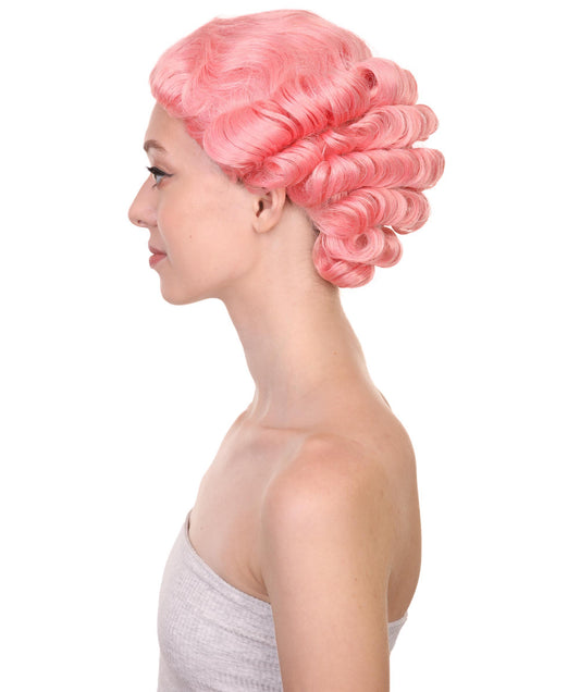 フレンチー グリース ピンクウィッグ H-4546 プレミアム通気性キャップレスキャップ