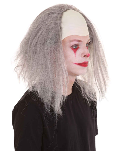 大人用ハーフボールド面白い男性用グレーウィッグ H-4926 ハロウィンにぴったり 軽量難燃性合成ファイバー