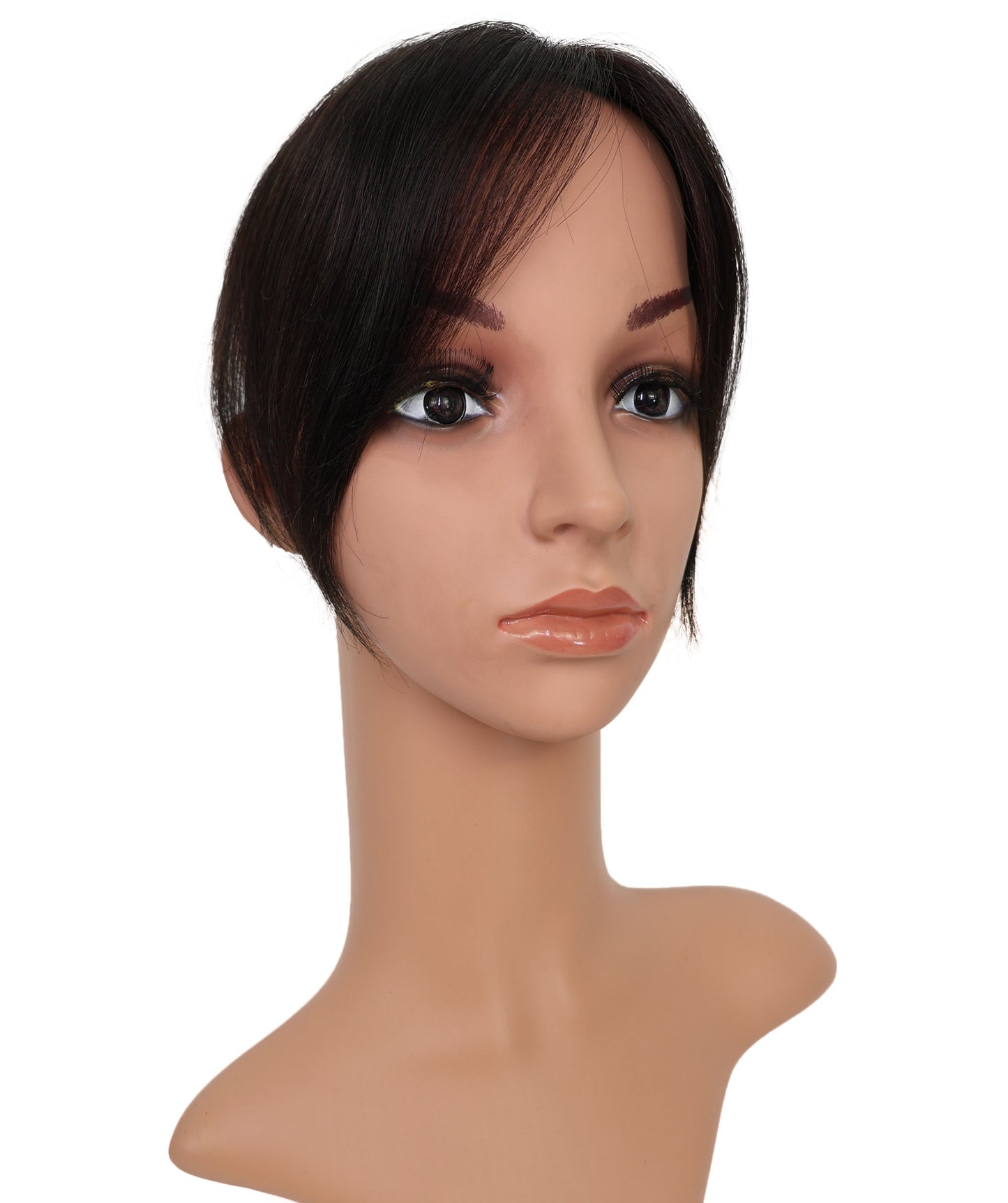 Wigs2you HTHTP-029 女性用100％人毛部分ウィッグ – ナチュラル前髪トップカバー、ショート＆シルク仕上げ – 医療用・日常用