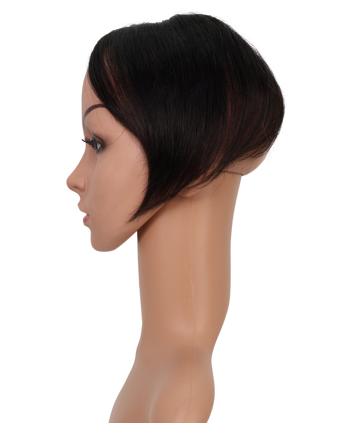 Wigs2you HTHTP-029 女性用100％人毛部分ウィッグ – ナチュラル前髪トップカバー、ショート＆シルク仕上げ – 医療用・日常用