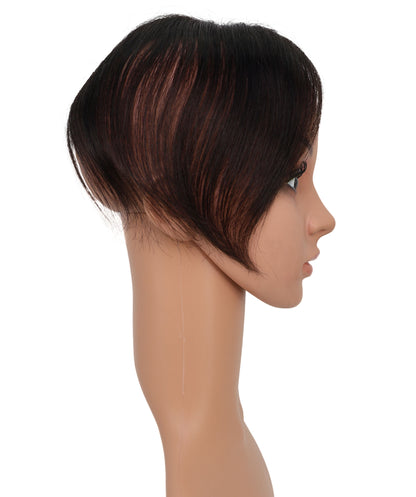 Wigs2you HTHTP-029 女性用100％人毛部分ウィッグ – ナチュラル前髪トップカバー、ショート＆シルク仕上げ – 医療用・日常用