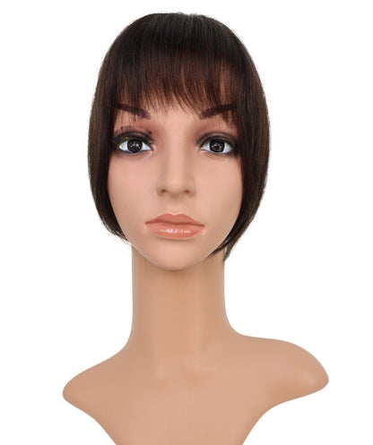 Wigs2you HTHTP-030 女性用100％人毛部分ウィッグ – ナチュラル前髪トップカバー 8インチショートヘアピース – 医療用・普段使い用 "