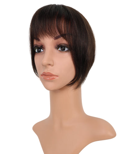 Wigs2you HTHTP-030 女性用100％人毛部分ウィッグ – ナチュラル前髪トップカバー 8インチショートヘアピース – 医療用・普段使い用 "