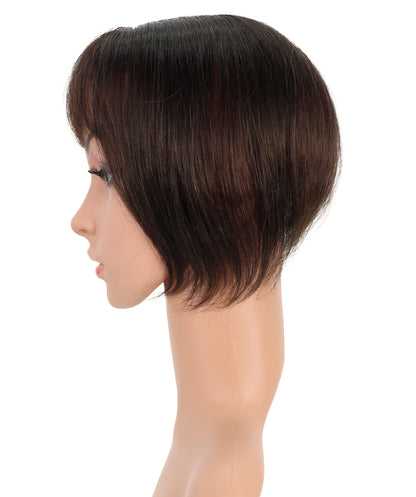 Wigs2you HTHTP-030 女性用100％人毛部分ウィッグ – ナチュラル前髪トップカバー 8インチショートヘアピース – 医療用・普段使い用 "