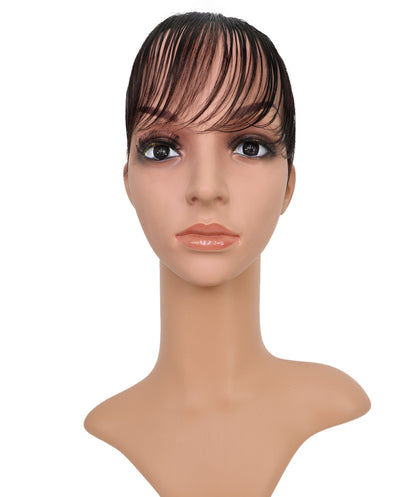 Wigs2you HTHTP-031 女性用100％人毛トップヘアピース – ナチュラル前髪付きクラウンウィッグ 5インチショートトップカバー – 医療用・普段使い用 "