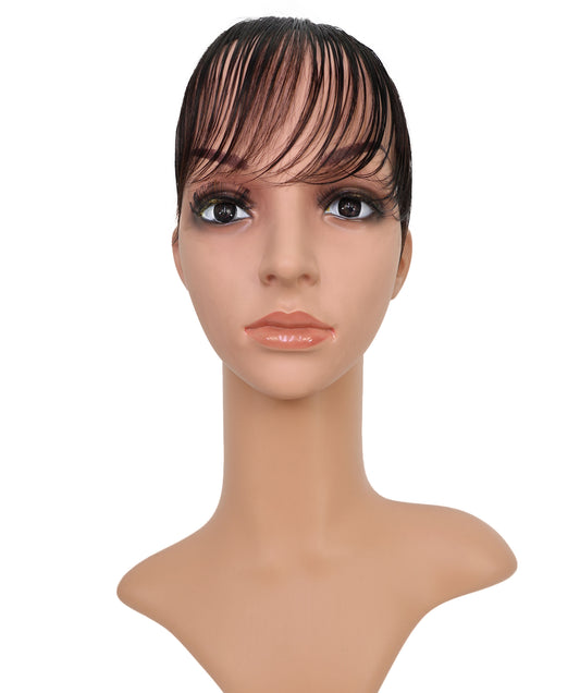 Wigs2you HTHTP-031 女性用100％人毛トップヘアピース – ナチュラル前髪付きクラウンウィッグ 5インチショートトップカバー – 医療用・普段使い用 "