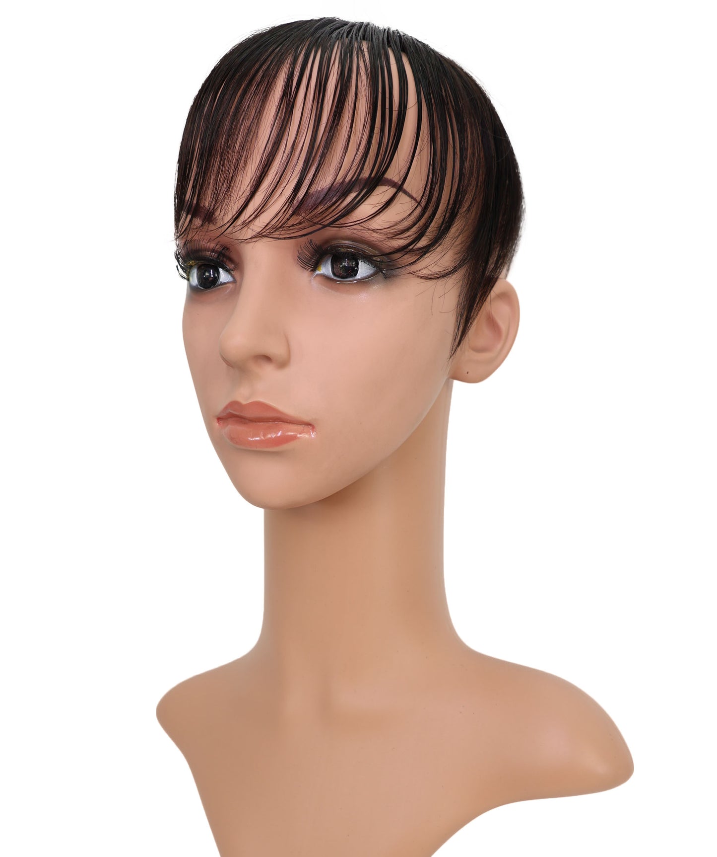 Wigs2you HTHTP-031 女性用100％人毛トップヘアピース – ナチュラル前髪付きクラウンウィッグ 5インチショートトップカバー – 医療用・普段使い用 "