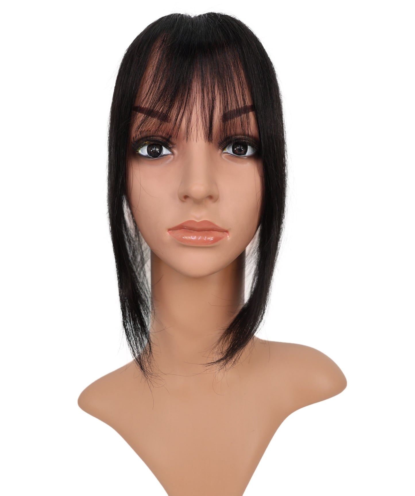 Wigs2you HTHTP-032 女性用100％人毛トップカバー – ナチュラル前髪付きウィッグ 4〜12インチ軽量ヘアピース – ボリュームアップ・カバー用