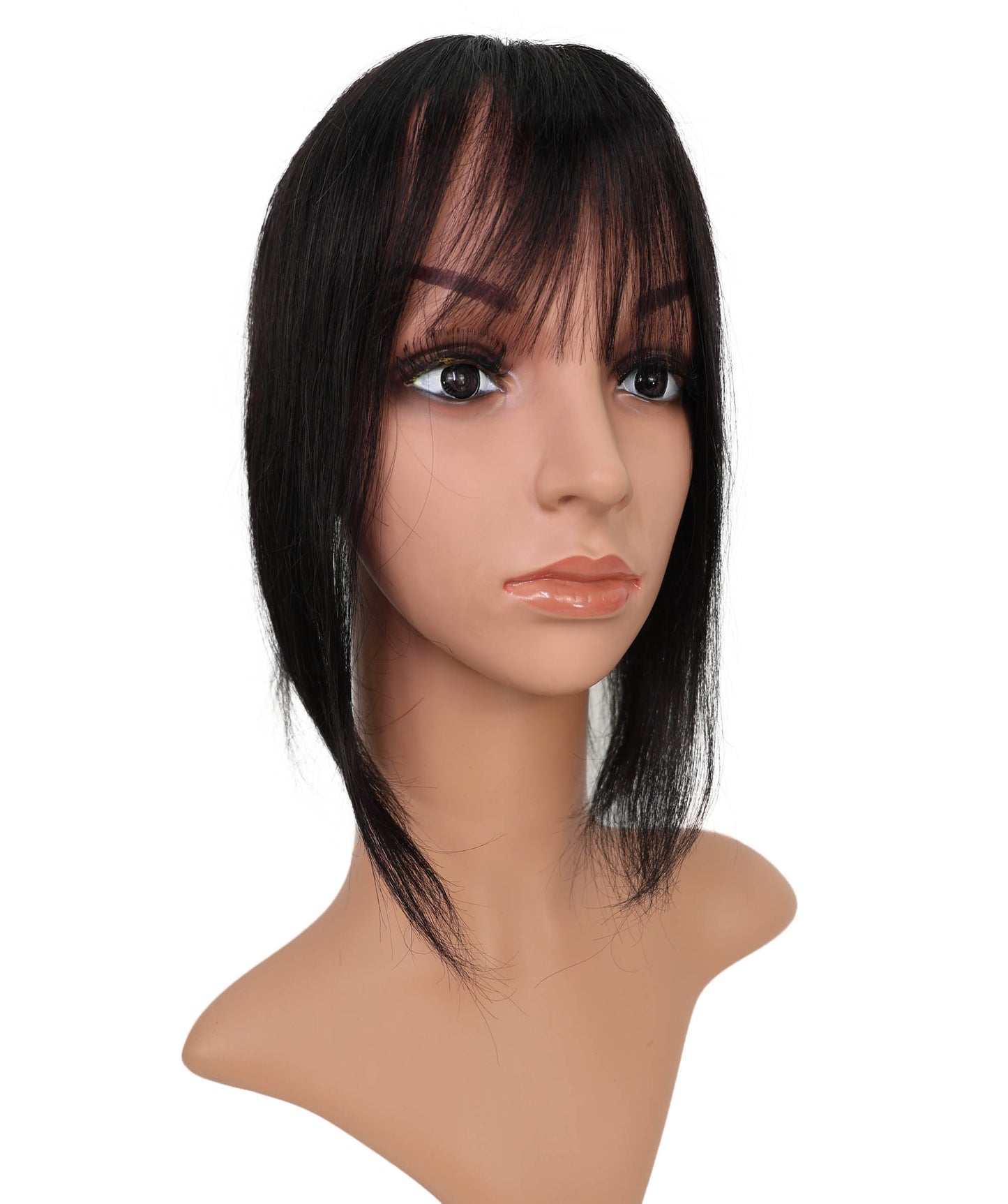 Wigs2you HTHTP-032 女性用100％人毛トップカバー – ナチュラル前髪付きウィッグ 4〜12インチ軽量ヘアピース – ボリュームアップ・カバー用