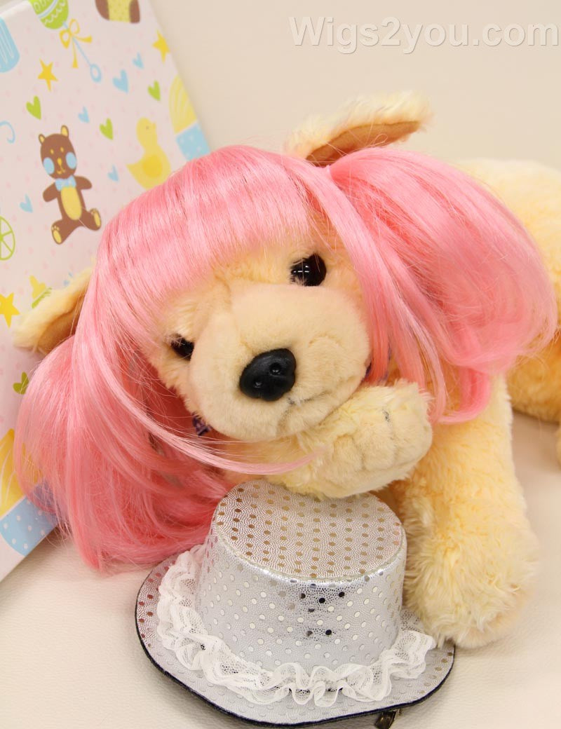 ペットウィッグ P-024 ダーティピンク ふわふわのファンタジーウィッグ、愛らしいペットのため