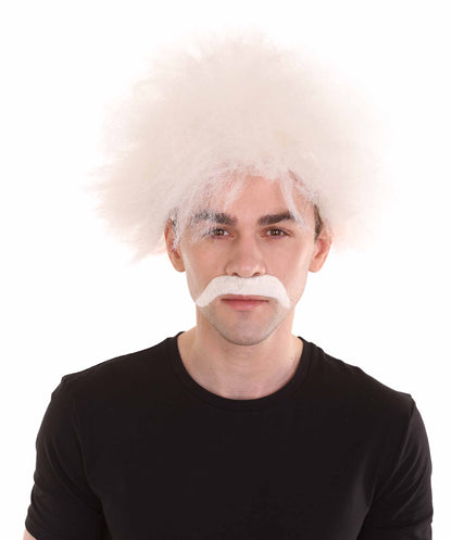 ハロウィンパーティー プレミアム 男性用 H-2263 マッドサイエンティスト ウィッグ および マスタッシュ