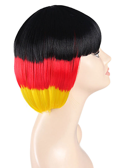 ハロウィンパーティープレミアムレディース Flag-002 ボブウィッグ マルチカラー ファンシーキャラクターファッションウィッグ ソフト合成繊維