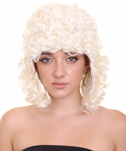 レディース A Series of Unfortunate Events Justice Strauss Judge H-3841 ホワイト TV/映画ウィッグ