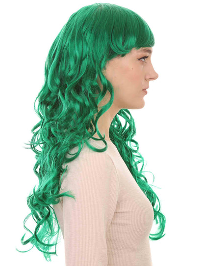 Wigs2you ハロウィン パーティー プレミアム レディース H-663 ロング グリーン カール ウィッグ