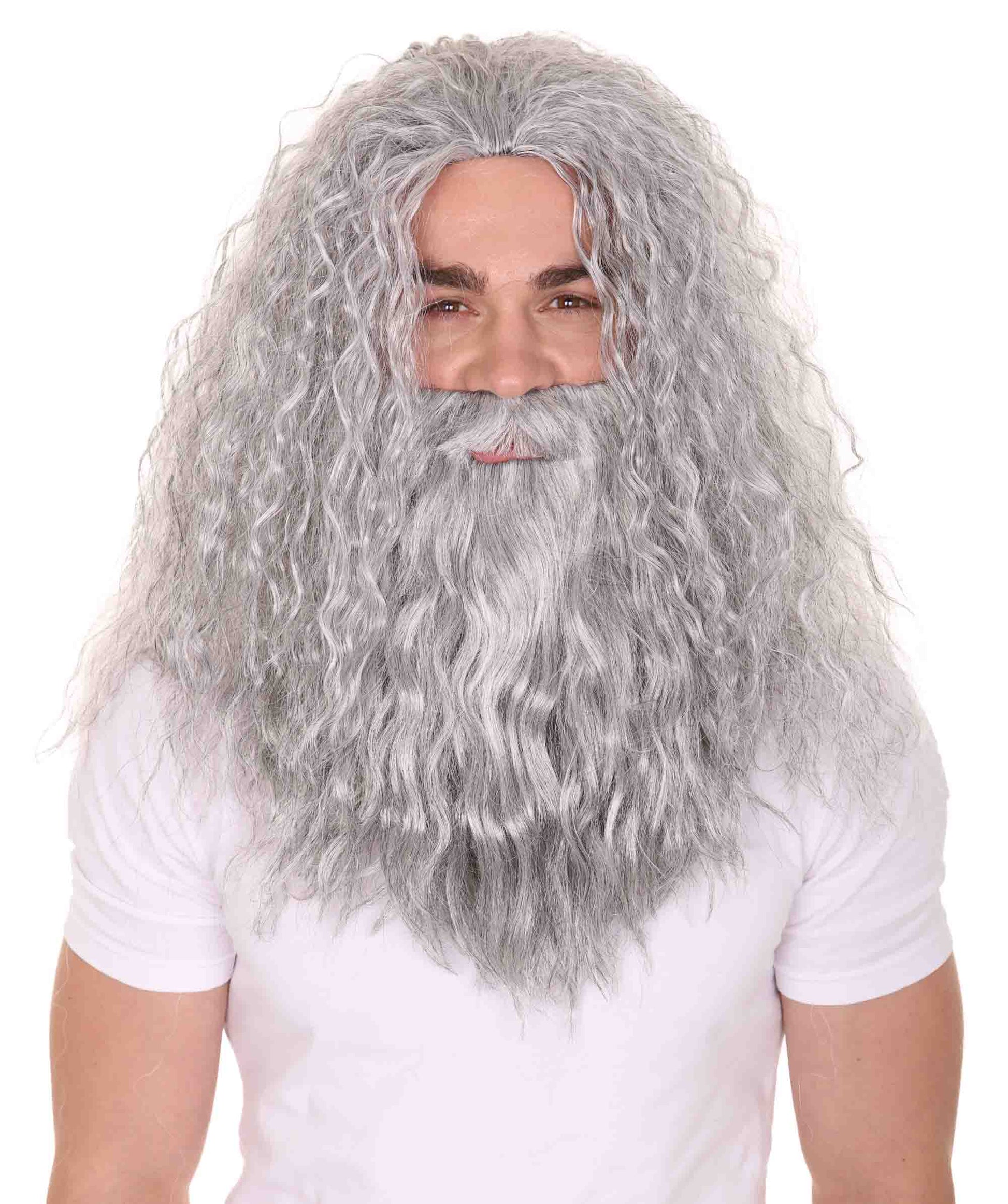 Wigs2you ハロウィンパーティー プレミアム メンズ H-614 ガンダルフ ウィッグとヒゲ グレー色