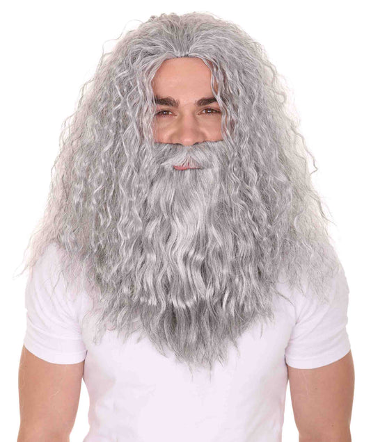 Wigs2you ハロウィンパーティー プレミアム メンズ H-614 ガンダルフ ウィッグとヒゲ グレー色