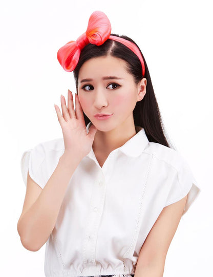 "ヘアアクセサリーガガ風リボンからカチューシャタイプが登場 付け外し楽ちん 大きく立体的で可愛い |W-8215 "