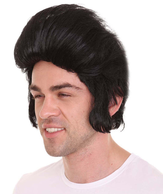 Wigs2you ハロウィンパーティ プレミアムメンズ エルビスキングブラックカラーウィッグ H-319