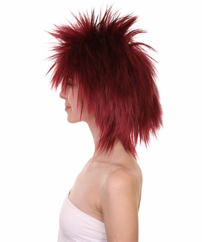 Wigs2you ハロウィンパーティープレミアムレディース H-1702 着け心地が良い とても快適 ファンキーパンク バーガンディウィッグ