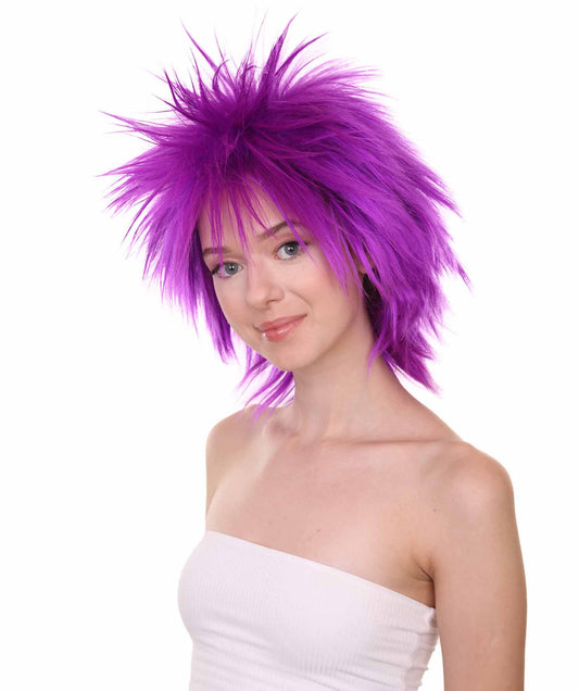 Wigs2you ハロウィンパーティープレミアムレディース H-1695 着け心地が良い とても快適 ファンキーパンク ネオンパープルウィッグ