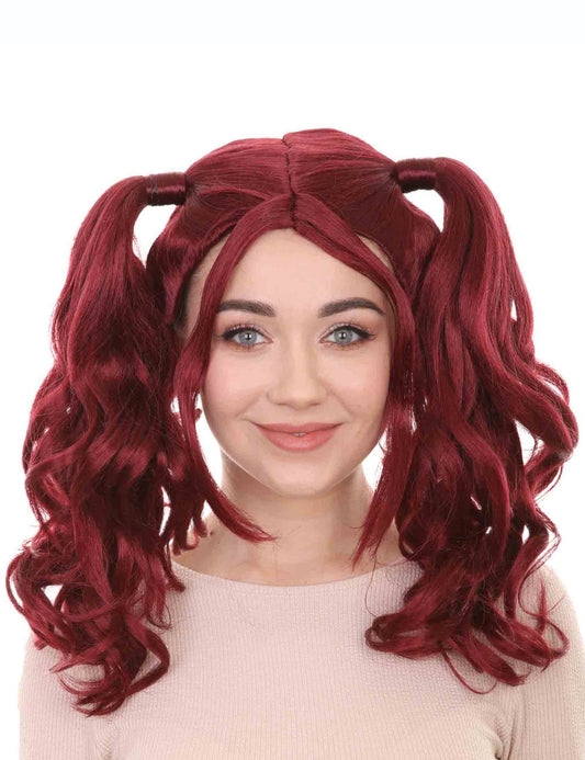 Wigs2you ハロウィンパーティー プレミアム レディース H-732 ドリー ピグテール ウィッグ バーガンディ色