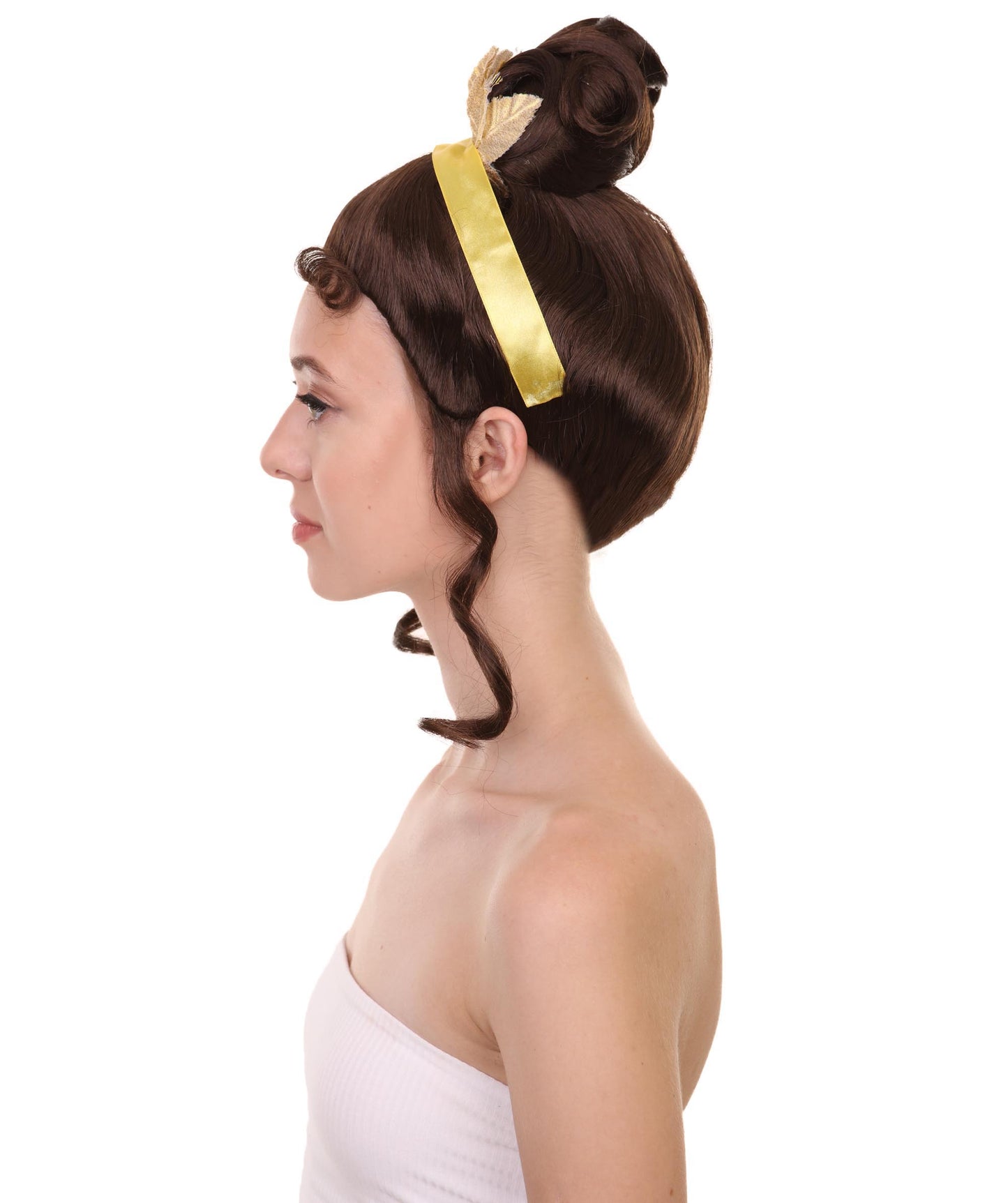 レディース ラルフ・ブレイクス・ザ・インターネット プリンセス ティアナ ブラックウィッグ H-4644 TV/映画ウィッグ プレミアム通気性キャップレスキャップ