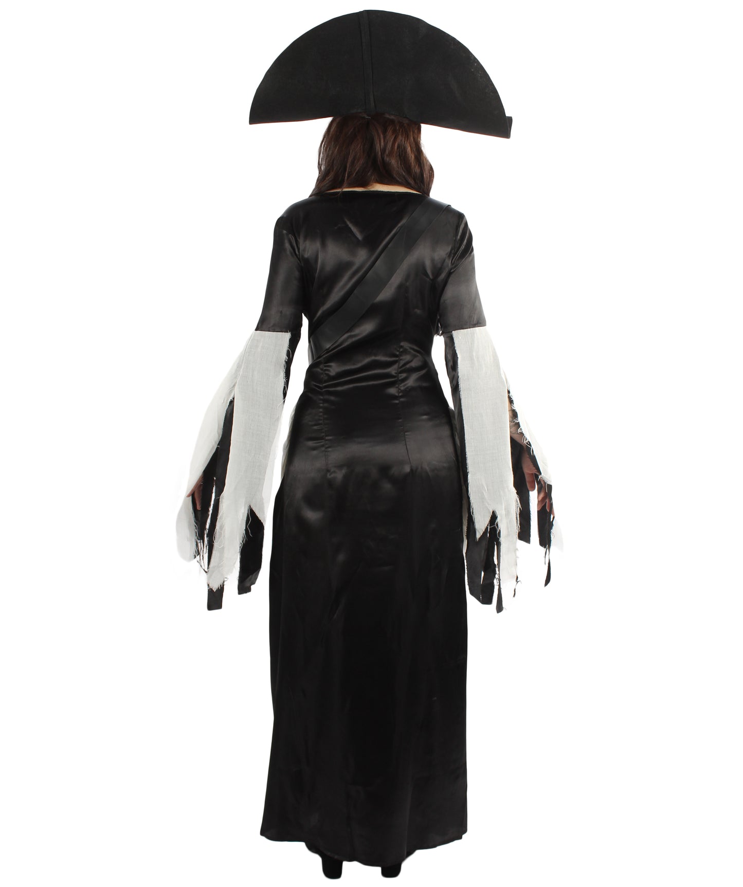 女性 JCO-448 のゴーストパイレートコスチューム ブラックとホワイトコスプレハロウィンコスチューム