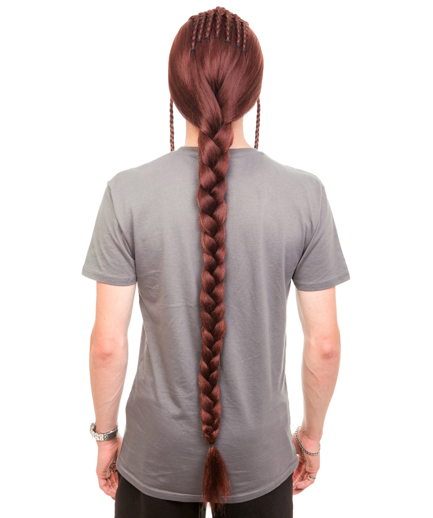 Wigs2you H-5655 大人用男性用ヒューマノイド戦士編み込みダークオーバーンウィッグ