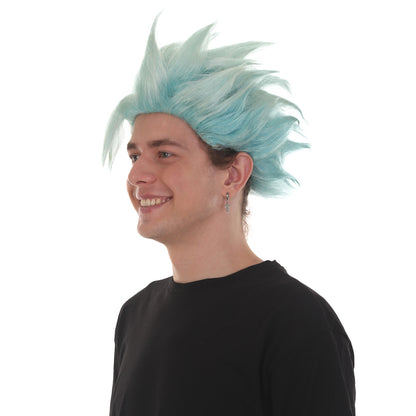 メンズ H-5618 (10インチ) ショートレングス スパイクド ハロウィンコスプレ アニメバンコスチューム ウィッグ 合成ソフトファイバーヘア