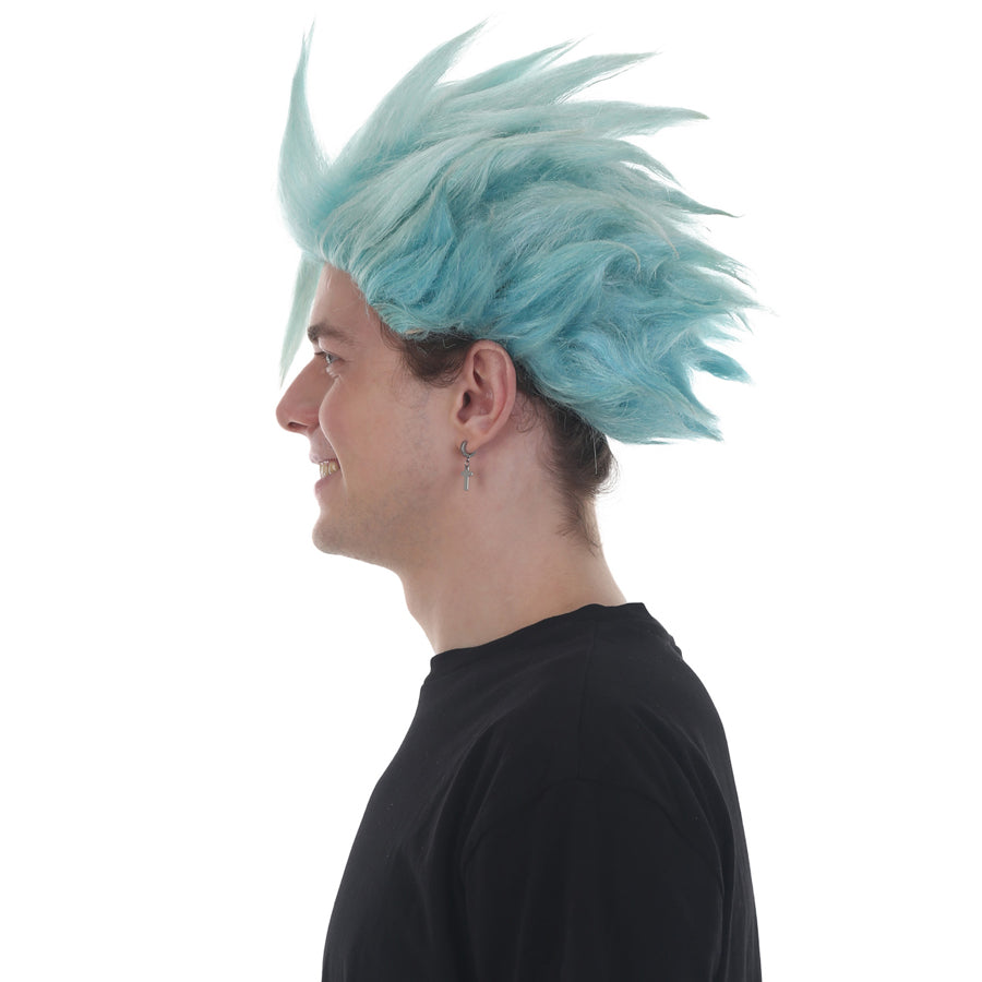 メンズ H-5618 (10インチ) ショートレングス スパイクド ハロウィンコスプレ アニメバンコスチューム ウィッグ 合成ソフトファイバーヘア