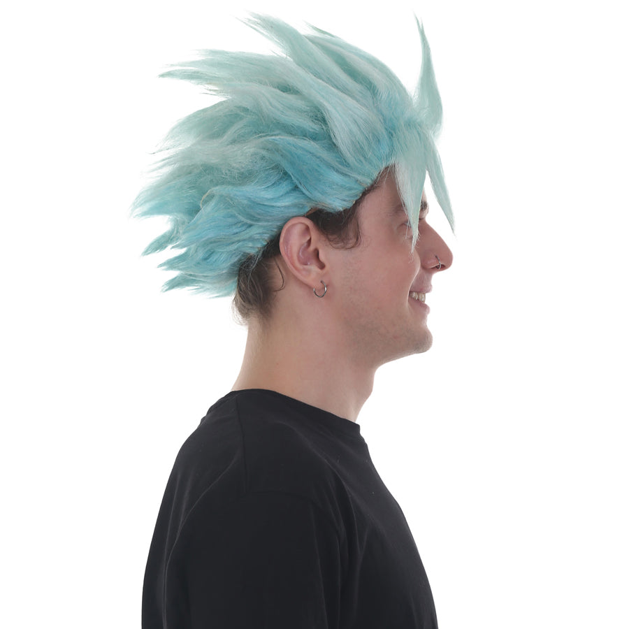 メンズ H-5618 (10インチ) ショートレングス スパイクド ハロウィンコスプレ アニメバンコスチューム ウィッグ 合成ソフトファイバーヘア