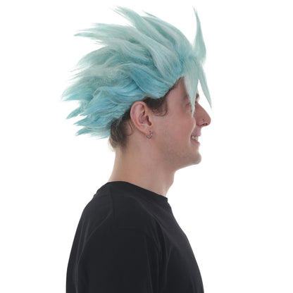 メンズ H-5618 (10インチ) ショートレングス スパイクド ハロウィンコスプレ アニメバンコスチューム ウィッグ 合成ソフトファイバーヘア