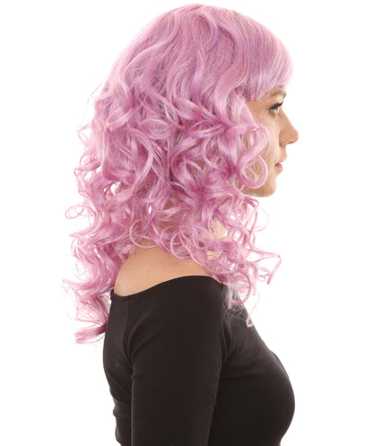 Wigs2you ハロウィンパーティープレミアムレディース H-1011 着用しやすい ベラウィッグ Lt ピンク色