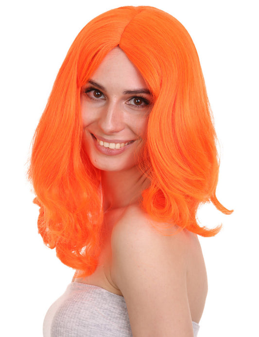 Wigs2you ハロウィン パーティー プレミアム レディース H-1298 着けやすい 快適なフィット感 ネオンオレンジ ページボーイ ウィッグ