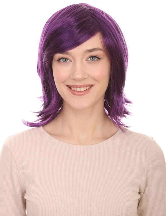 Wigs2you ハロウィン パーティー プレミアム H-1433 簡単に着用でき 快適なフィット感の女性ショート バイオレット ウィッグ