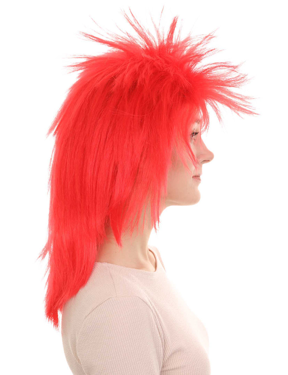 Wigs2you ハロウィン パーティー プレミアム H-1305 簡単に着用でき 快適なフィット感 80 年代女性レッド ロッカー スタイルウィッグ
